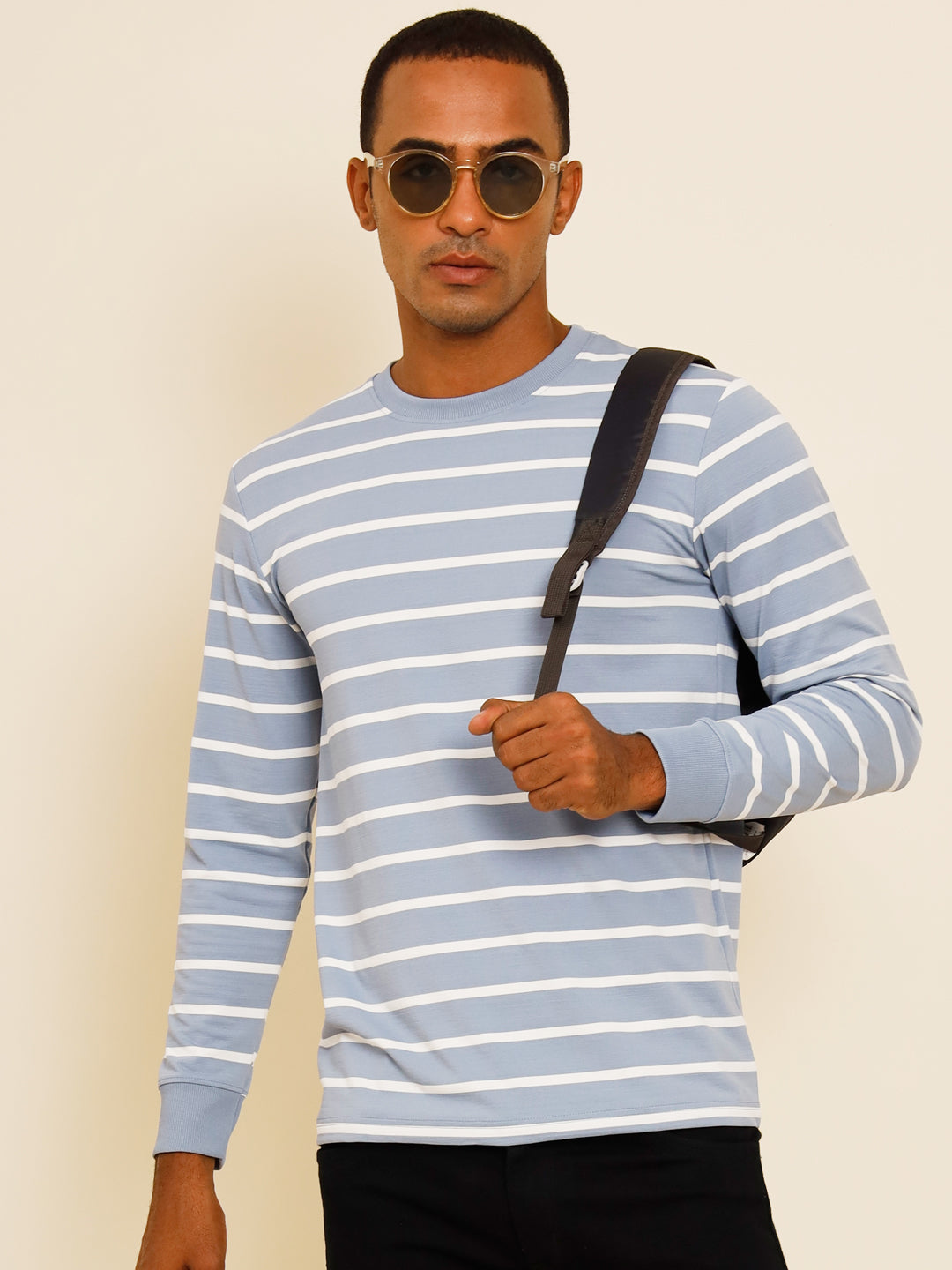 Tropical Blue-Single-Stripes-Full-Sleeve