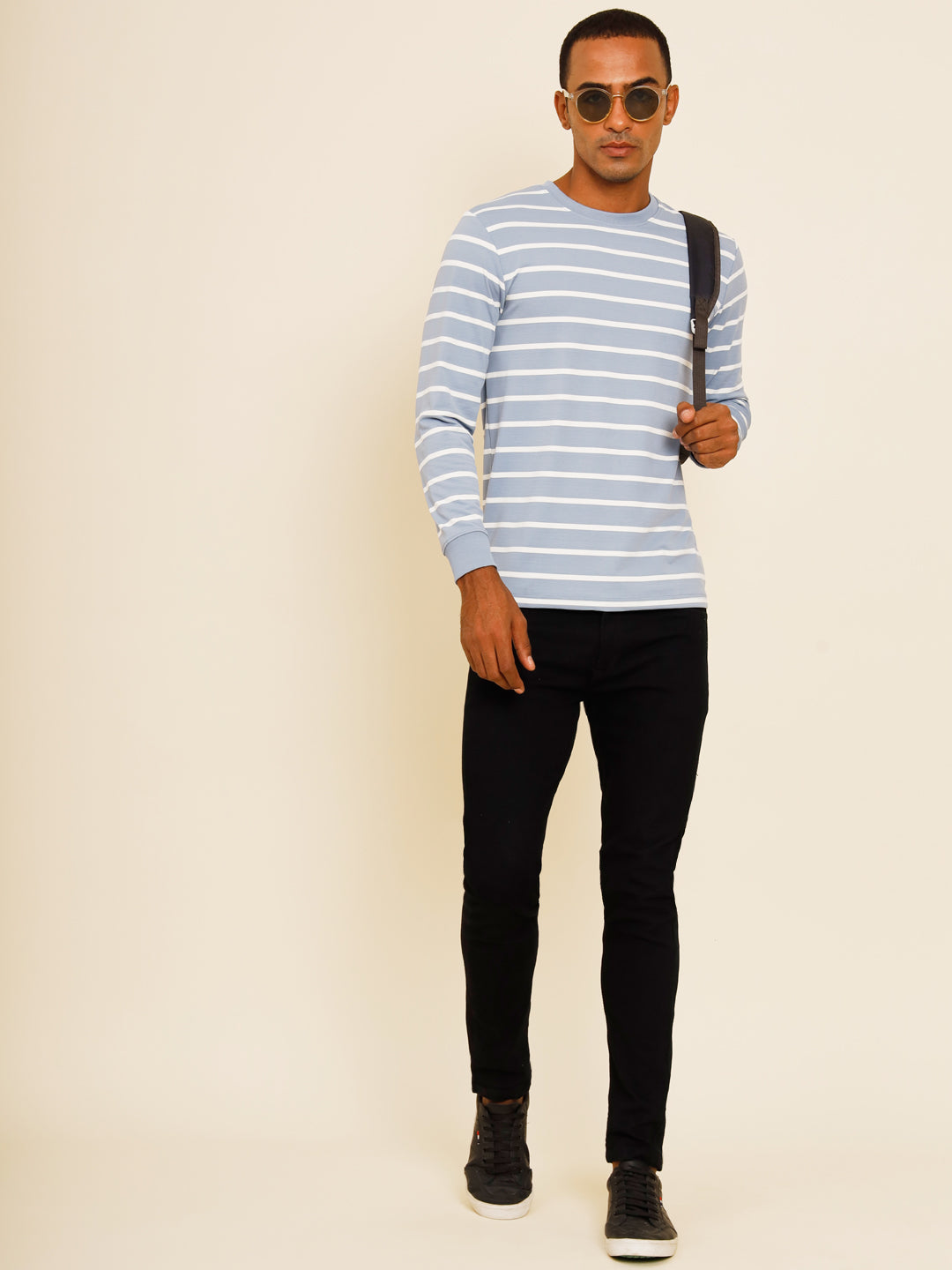 Tropical Blue-Single-Stripes-Full-Sleeve