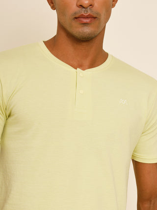 Lemon Chiffon Henley T-Shirt