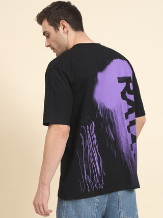 Raw Print Oversized Carbon T-Shirt