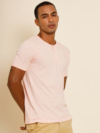 Dusty Pink Henley T-Shirt