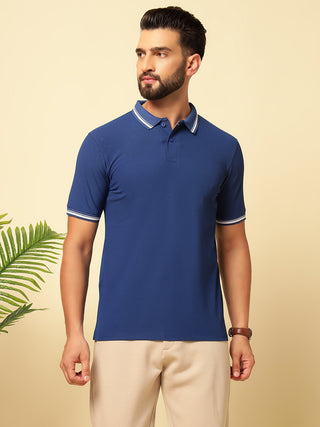 Men's Solid Polo Collar T-Shirt