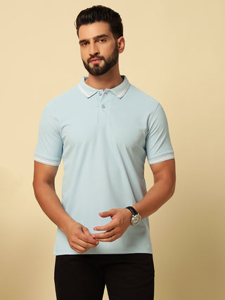 Men's Solid Polo Collar T-Shirt