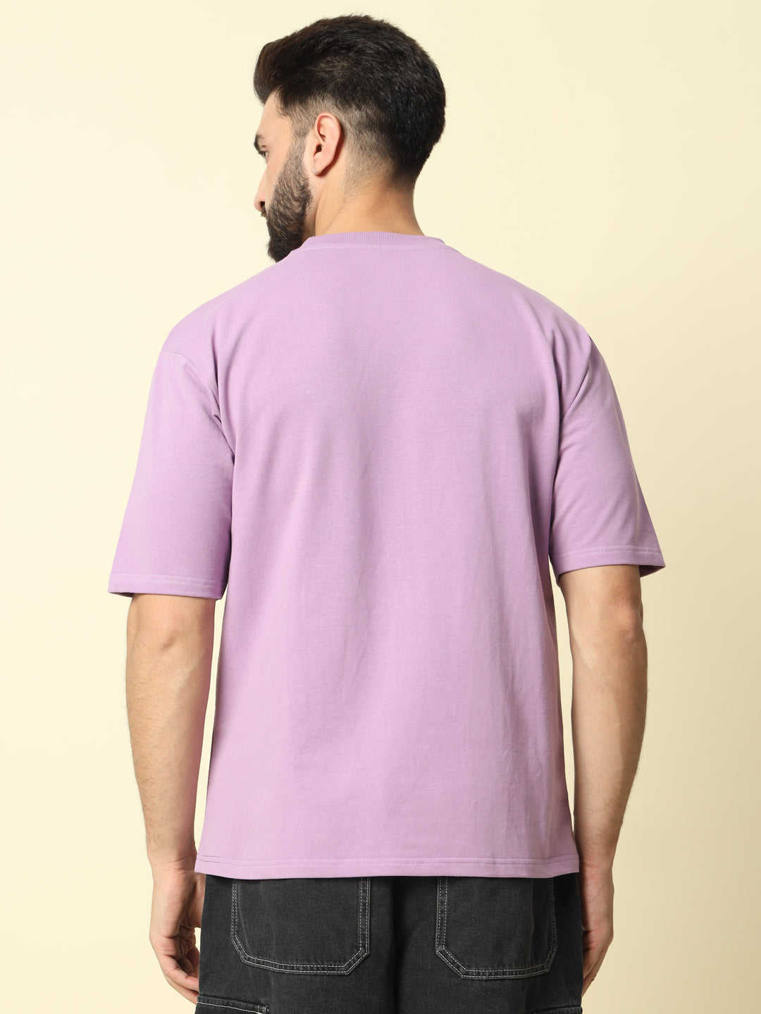 Purple Solid Oversized T-Shirt