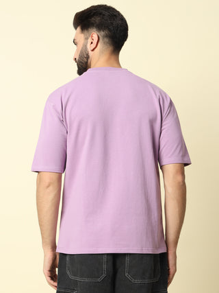 Purple Solid Oversized T-Shirt