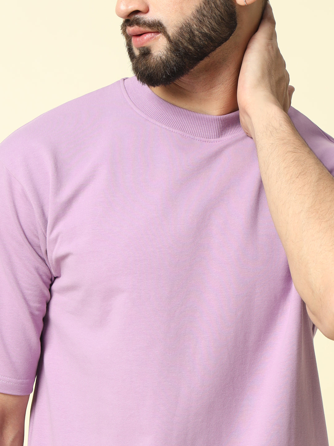 Purple Solid Oversized T-Shirt