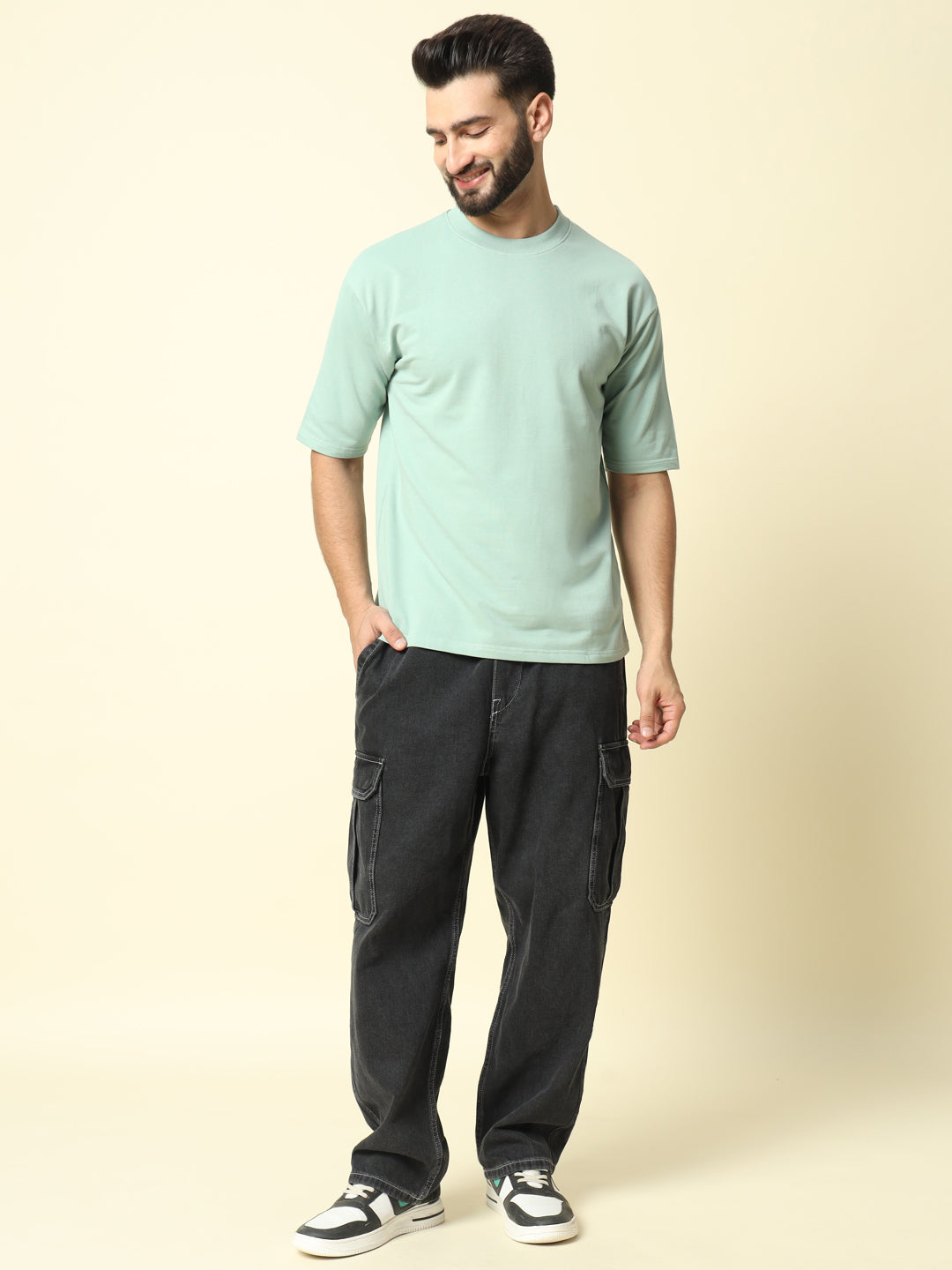 Mint Solid Oversized T-Shirt