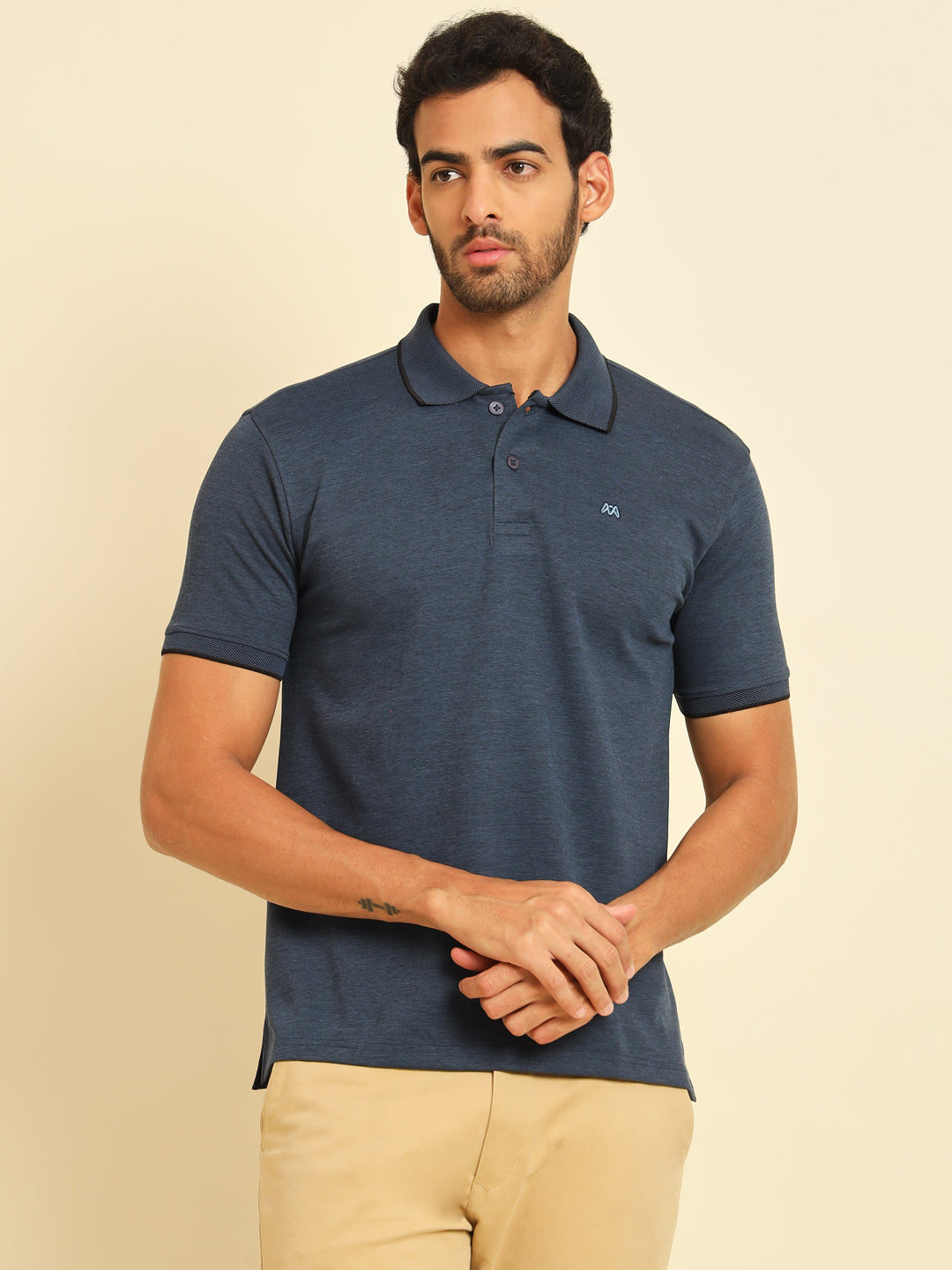Prussian Blue Oxford Polo T-shirt