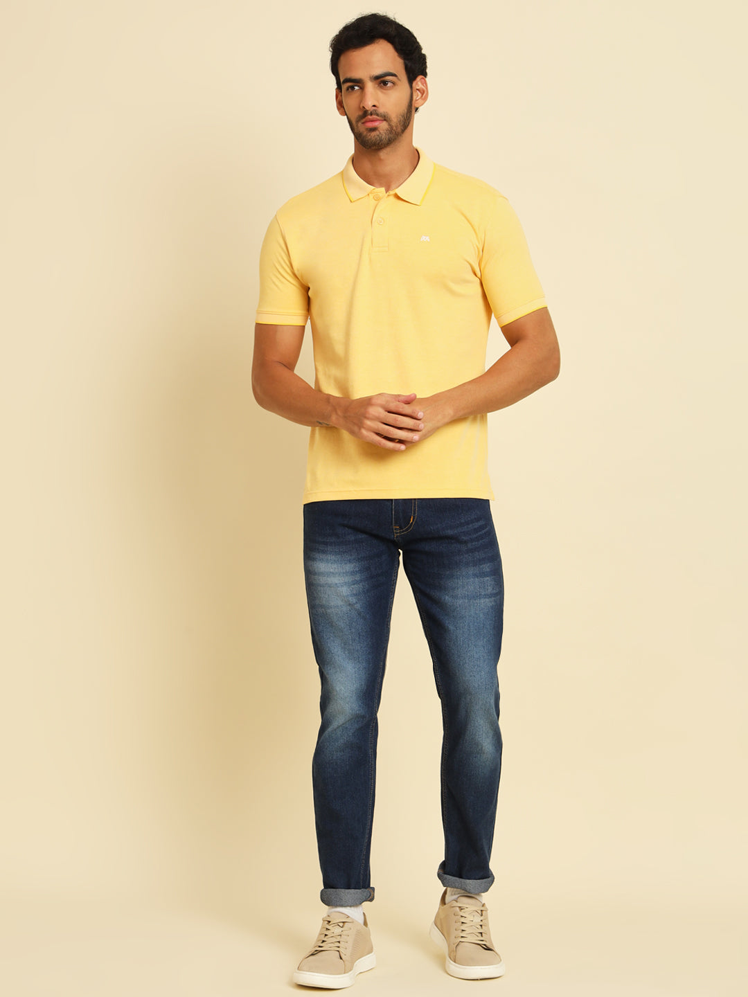 Flavescent Yellow Oxford Polo T-Shirt