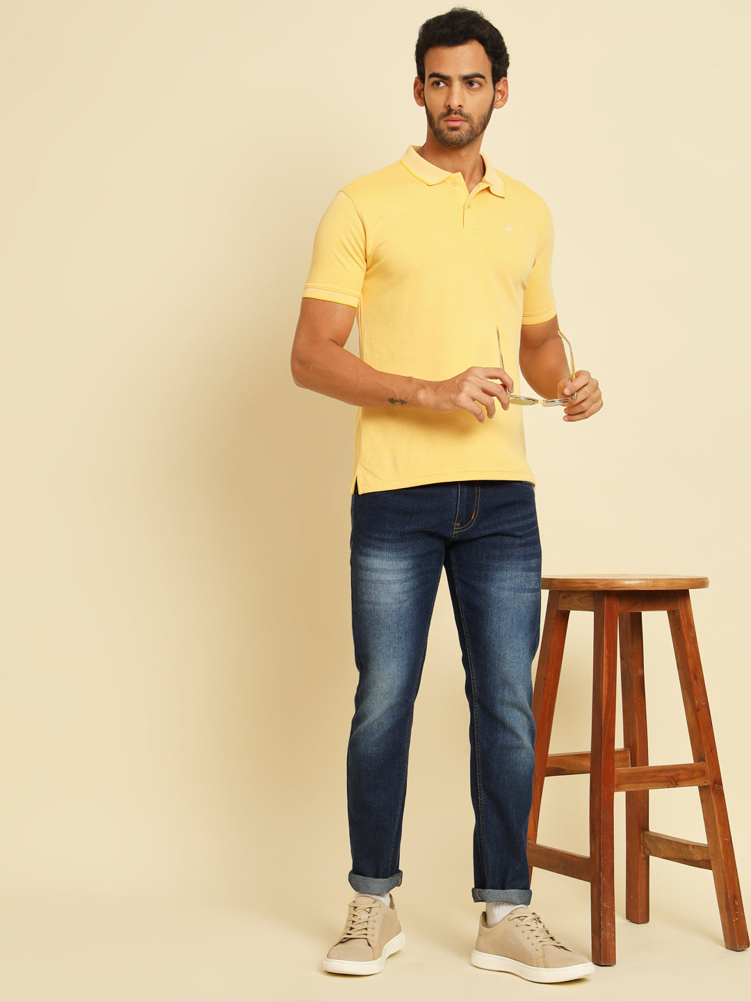 Flavescent Yellow Oxford Polo T-Shirt