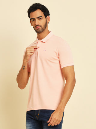 Dusty Pink Oxford Polo T-Shirt