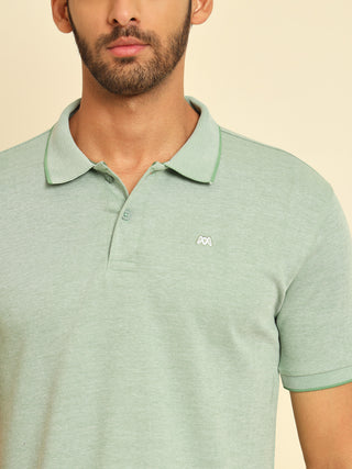 Pistachio Green Oxford Polo T-Shirt