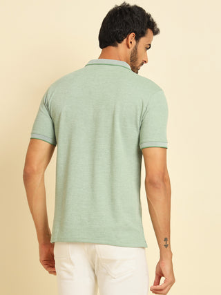 Pistachio Green Oxford Polo T-Shirt