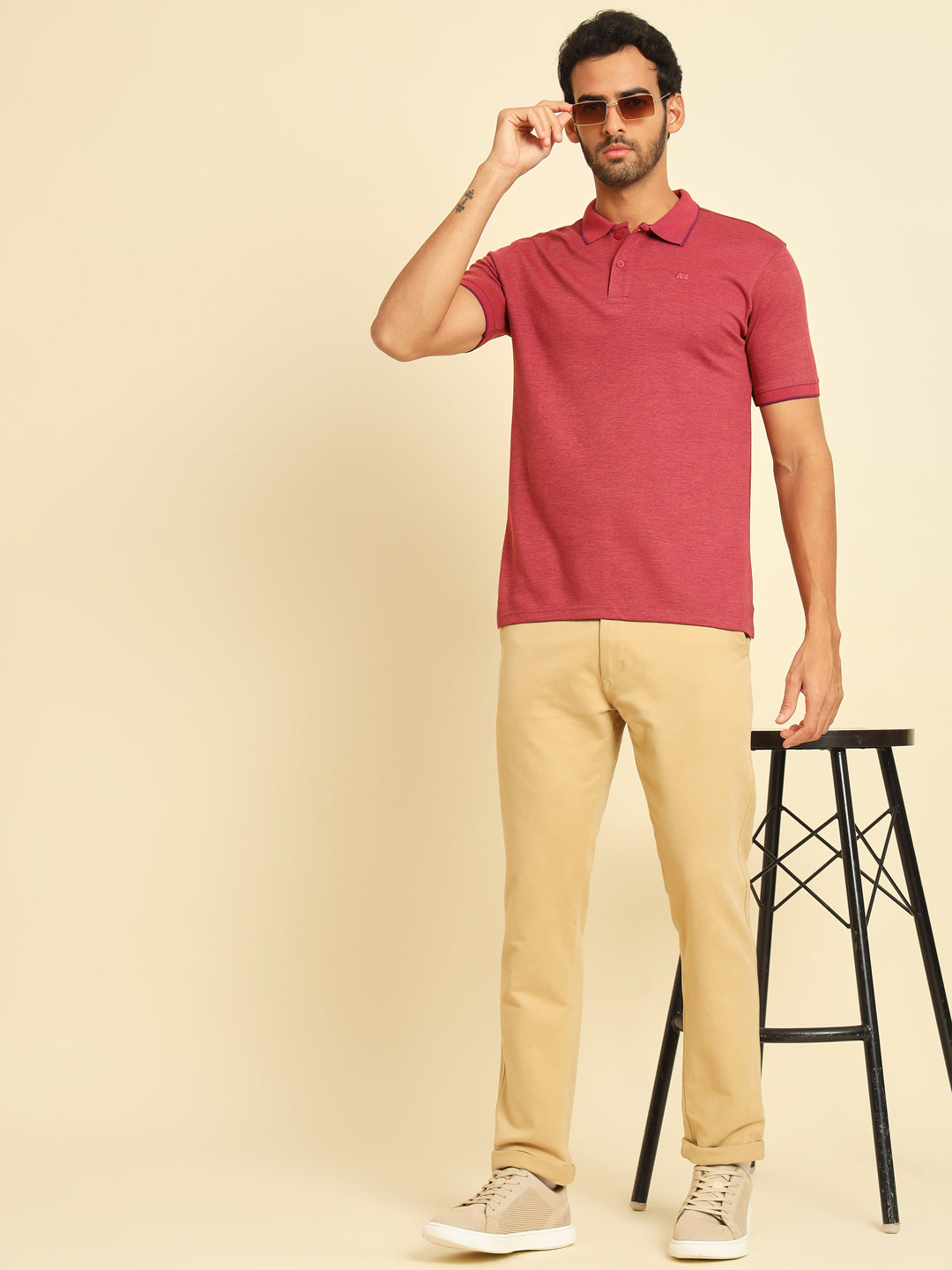 Indian Red Oxford Polo T-Shirt