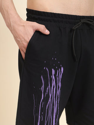 Carbon Spatters Print Shorts