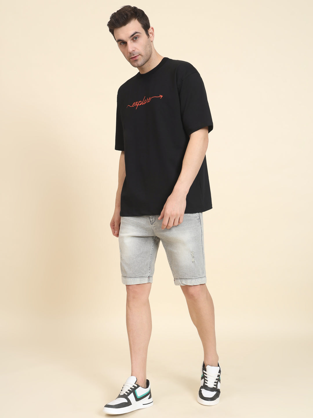 Freedom Print Oversized Carbon T-Shirt