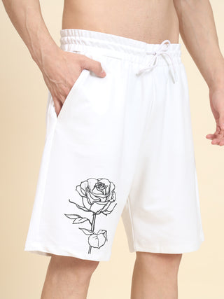 Snow Rose Print Shorts