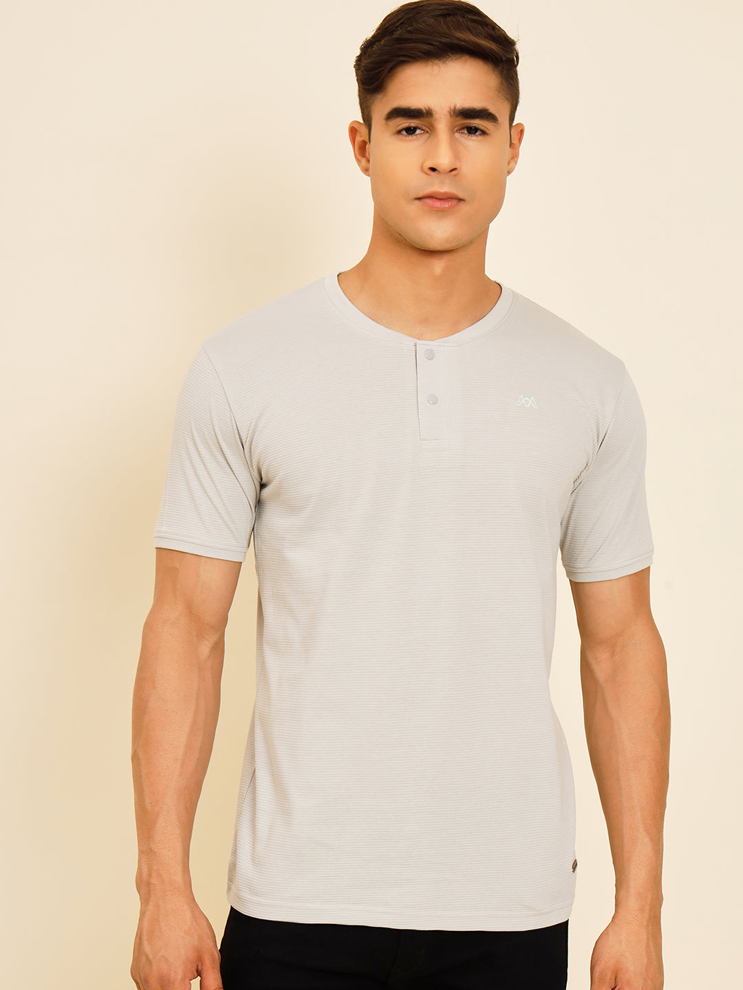 Steel Grey Henley T-Shirt